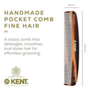 Kent Peine 7T Hecho A Mano Para Cabello Unisex. Color Carey