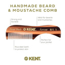 Kent 81 T Hombres Hechos A Mano Peine Para Barba Y Bigote