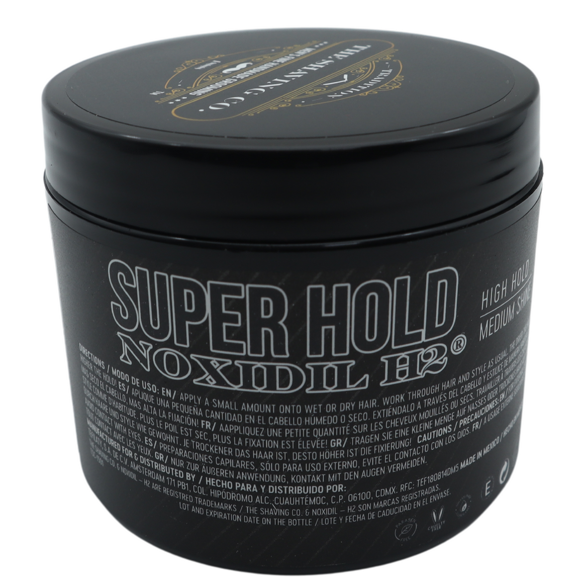 The Shaving Co. Super Hold Pomade con Noxidil. Pomada de Cabello Super Hold Noxidil - H2 4 oz / 113 gr