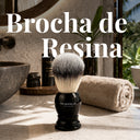 The Shaving Co. BLACK BRUSH AND STAND (Brocha Negra y Base Metal)