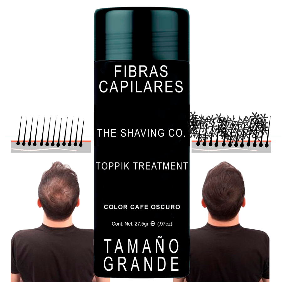 Kit X 2 The Shaving Co. Toppik Treatment Calvicie Fibras Capilares Cafe Oscuro