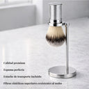 The Shaving Co. SILVER BRUSH AND STAND (Brocha de Aluminio y Base Metal)