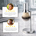 The Shaving Co. SILVER BRUSH AND STAND (Brocha de Aluminio y Base Metal)