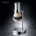 The Shaving Co. SILVER BRUSH AND STAND (Brocha de Aluminio y Base Metal)