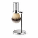 The Shaving Co. SILVER BRUSH AND STAND (Brocha de Aluminio y Base Metal)