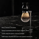 The Shaving Co. BLACK BRUSH AND STAND (Brocha Negra y Base Metal)
