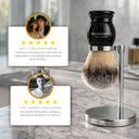 The Shaving Co. BLACK BRUSH AND STAND (Brocha Negra y Base Metal)