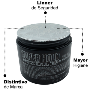 The Shaving Co. Super Hold Pomade con Noxidil. Pomada de Cabello Super Hold Noxidil - H2 4 oz / 113 gr