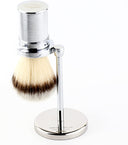 The Shaving Co. SILVER BRUSH AND STAND (Brocha de Aluminio y Base Metal)