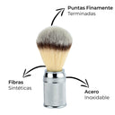 The Shaving Co. SILVER BRUSH AND STAND (Brocha de Aluminio y Base Metal)