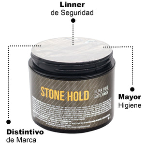 The Shaving Co. Stone Hold Pomade. Cera de Cabello Stone Hold 4 oz / 113 gr